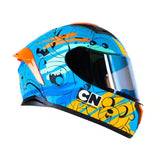 Casco Shaft 582Sp_Evo Adventure Azul Amarillo Visor Iridium Dorado